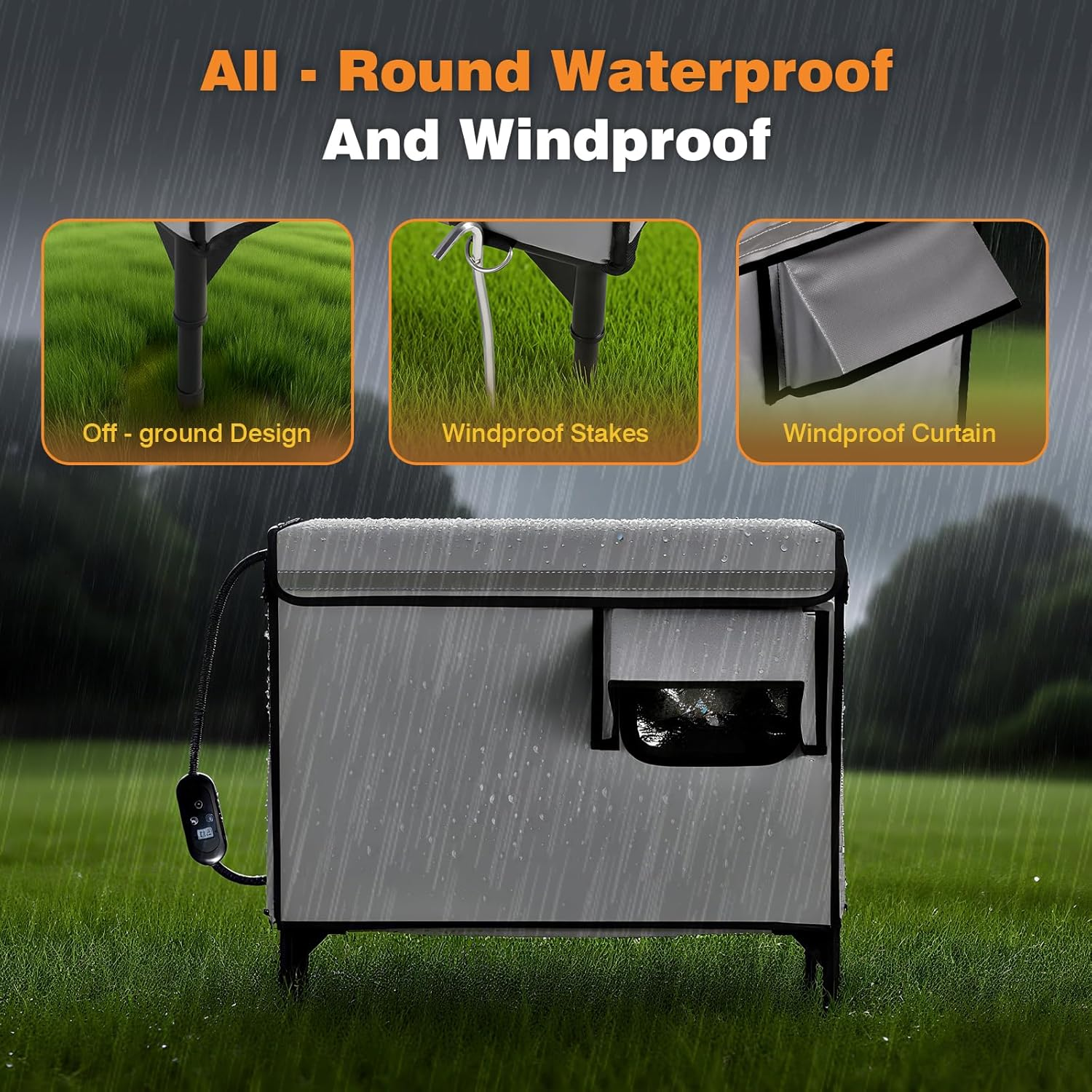 Advwin Heated Cat House for outside Winter, 100% Waterproof, Safe Escape Door, Insulated Outdoor Cat Shelter with Heating Pad for Feral Barn Cat Kitty, 51.5 X 32 X 47.5 Cm image number 6