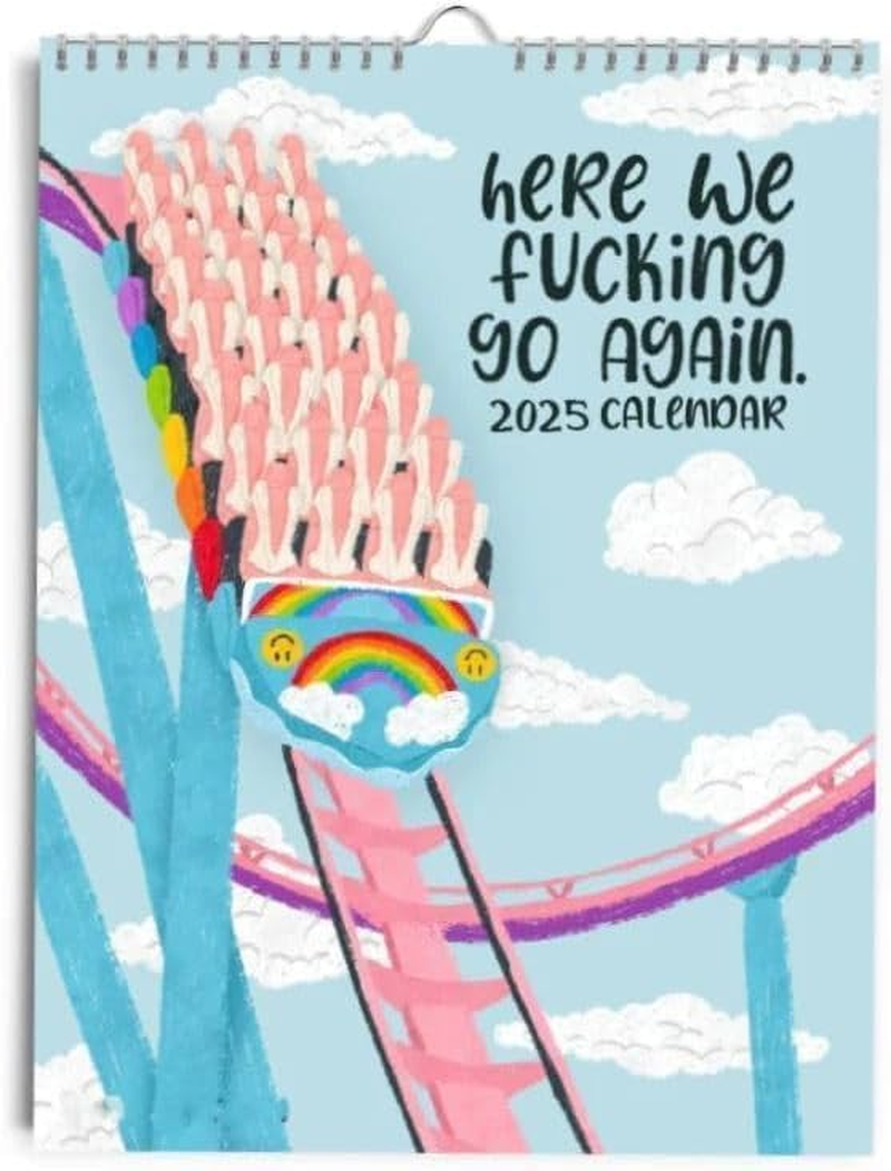 Here We Go Again 2025 Calendar New Version Roller Coaster Snarky Funny Sarcastic Humorous 12 Month Wall Hanging Time Day Planner Family Home Office Classroom Desk Friend Christmas Gift Adult image number 6