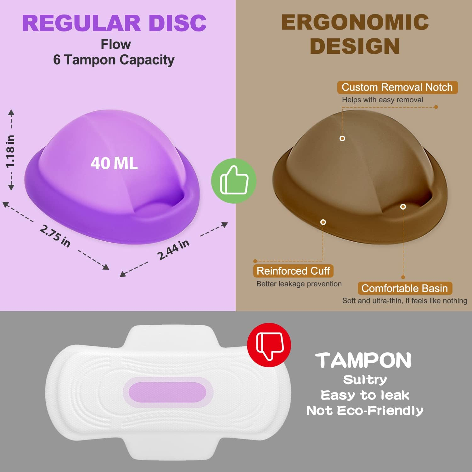 Menstrual Disc with Sterilizer- Menstual Cup Sterilizer Steamer with 2 Soft & Reusable Period Disc, Menstrual Cups Period Cup Kit image number 1