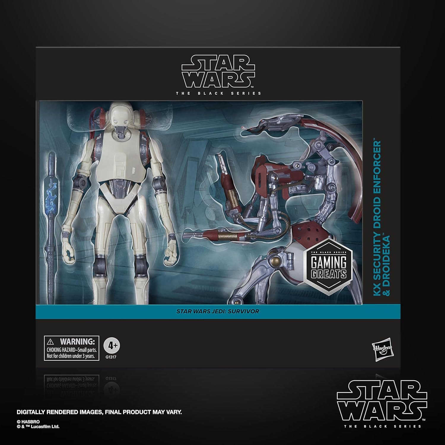 Star Wars the Black Series KX Security Droid Enforcer & Droideka, Star Wars Jedi: Survivor Gaming Greats Collectible 6 Inch Action Figure 2-Pack image number 1