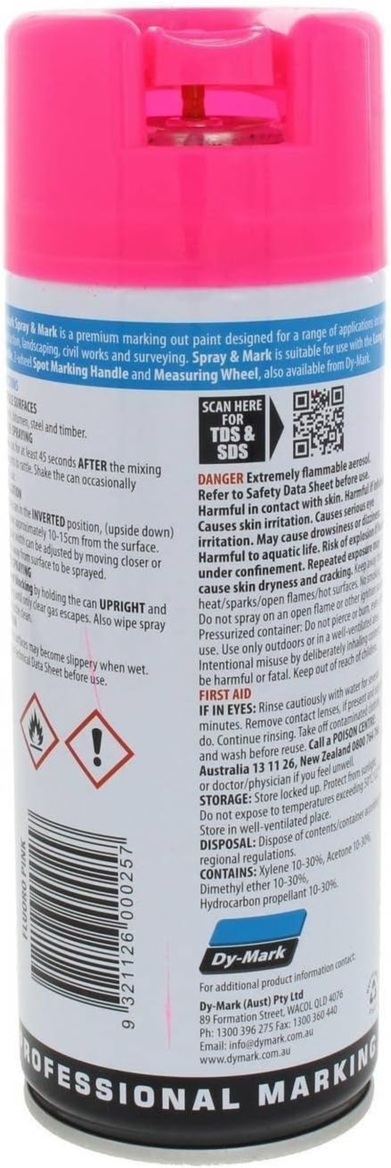 Dy-Mark Spray and Mark Paint 350 G, Fluoro Pink image number 1