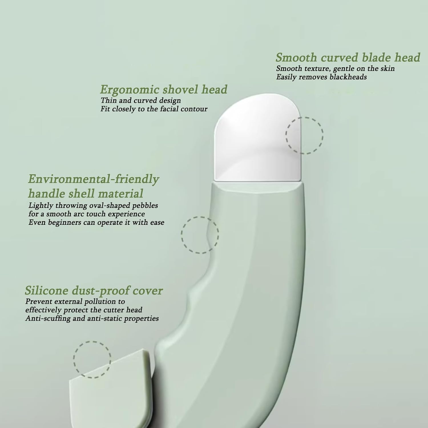 RIBHNXHI Blackhead Remover Tool Silicone Face Scraper for Deep Cleansing Skin Scrubber Facial Spatula Nose Blackhead Extractor Skin Care Beauty Tool for Men and Women Green image number 2