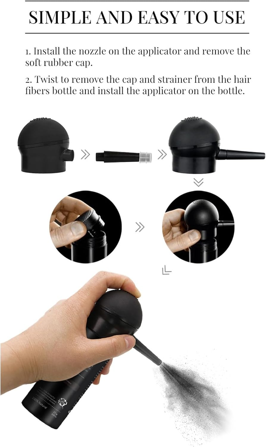 Dgayaeic Hair Fiber Applicator, Spray Applicator and Optimizer Pump Sprayer, Precision Pump Nozzle, Compatible with Most Hair Fiber Bottles, Reusable and Easy to Clean for Home or Travel Use image number 5