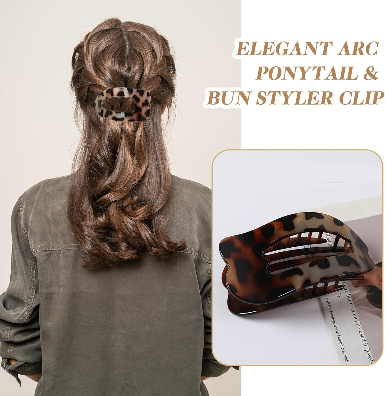 Auroriel 4 Pieces Flat Hair Clips for Women Girls Shiny Flat Crab Clips Firm Hold Hair Clips for All Hair Types Large Hair Crab Clips for Daily Use image number 6