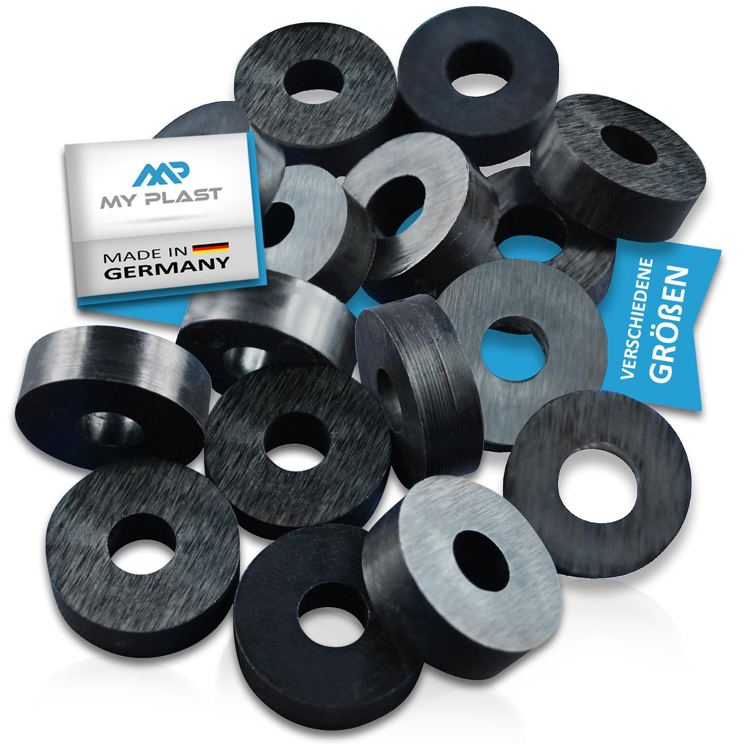 Pack of 100 Spacers 12 X 5.3 X 4 Black Plastic &ndash; Polyamide Washers as Spacers image number 1