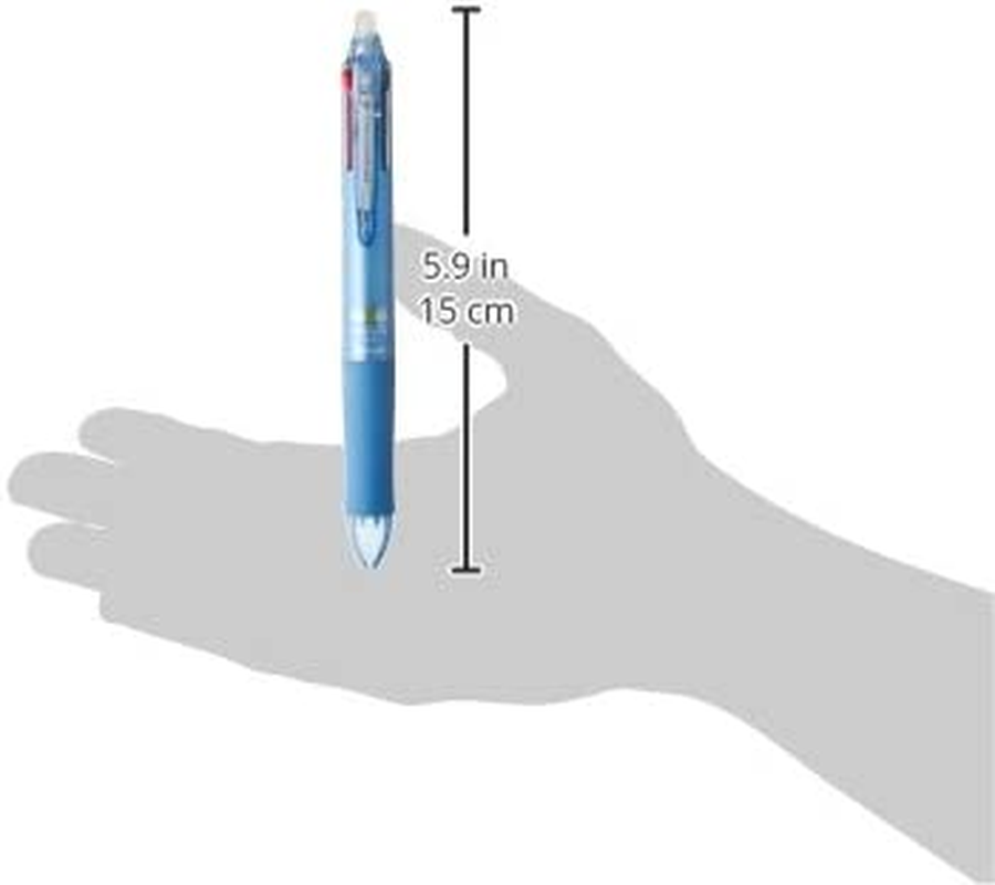 Pilot Frixion 4 Color Ballpoint Pen, Light Blue Body (LKFB-80EF-LB) image number 1