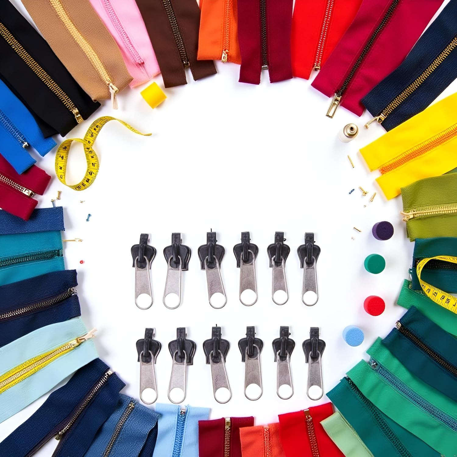 12Pcs Black Universal Instant Zipper Repair Kit Replacement Zip Slider Teeth Zippers Design Arts Zipper Pulls,Crafts and Sewing Zipper Replacement,Fasteners,Zipper Repair Kit,Zipper Replacement Kit image number 3