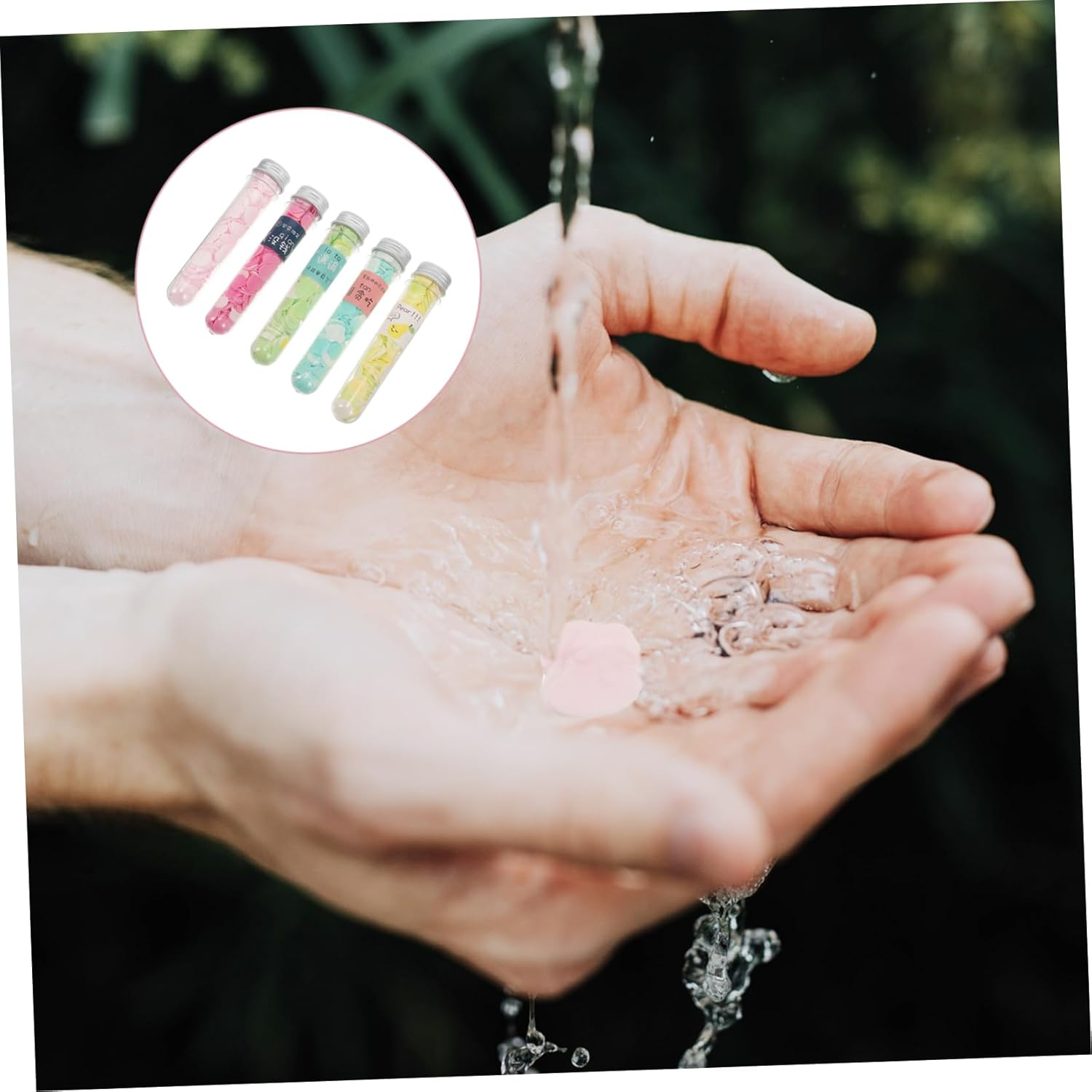 Kisangel 5Pcs Portable Scented Soap Petals Foaming Soap Flakes for Outdoor Travel Lightweight Washable Slice for Camping Hiking and Daily Use image number 1