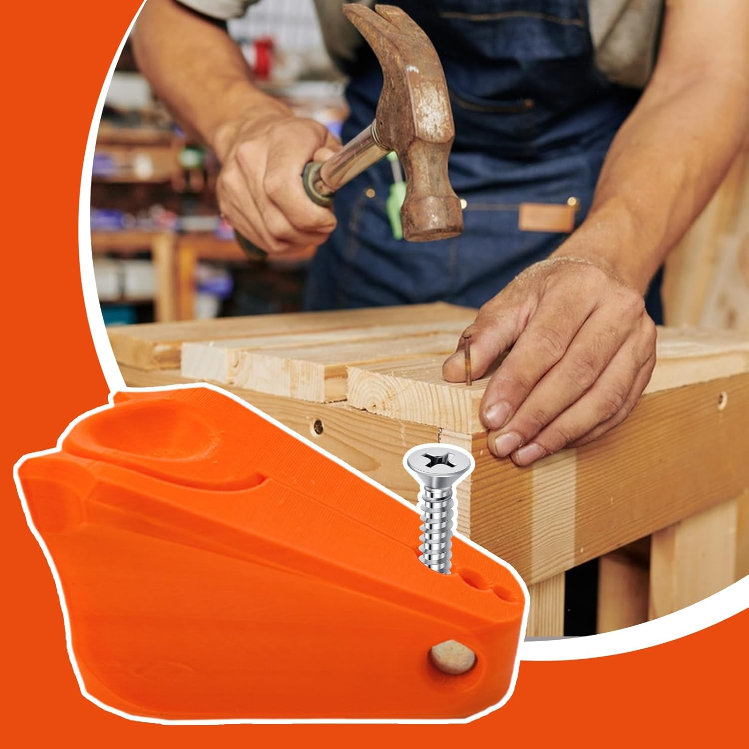 Gkgwuxf Nail Installation Clip - Nail Wall Fastening Tool,Ergonomic Guide Protector Fastening Fixing for Woodworking Hammering Installation Carpentry Construction image number 3