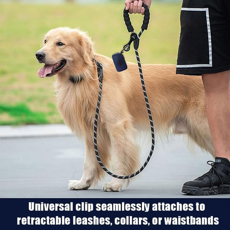 WEZCHUGHAOL Dog Poop Bag Holder for Leash, 2 Packs Mesh Dog Waste Bag Dispenser with Zipper &ndash; Large Capacity Poop Bag Carrier, Fits Any Dog Leash (Navy Blue) image number 6