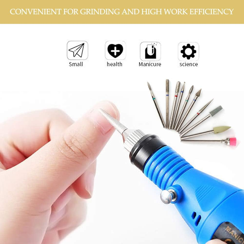 Nail Art Drill Polishing Head Kit, Pack of 10 Pedicure Nail Polishing Grinding Machine for Sets & Kits Accessories (Bh-02) image number 1