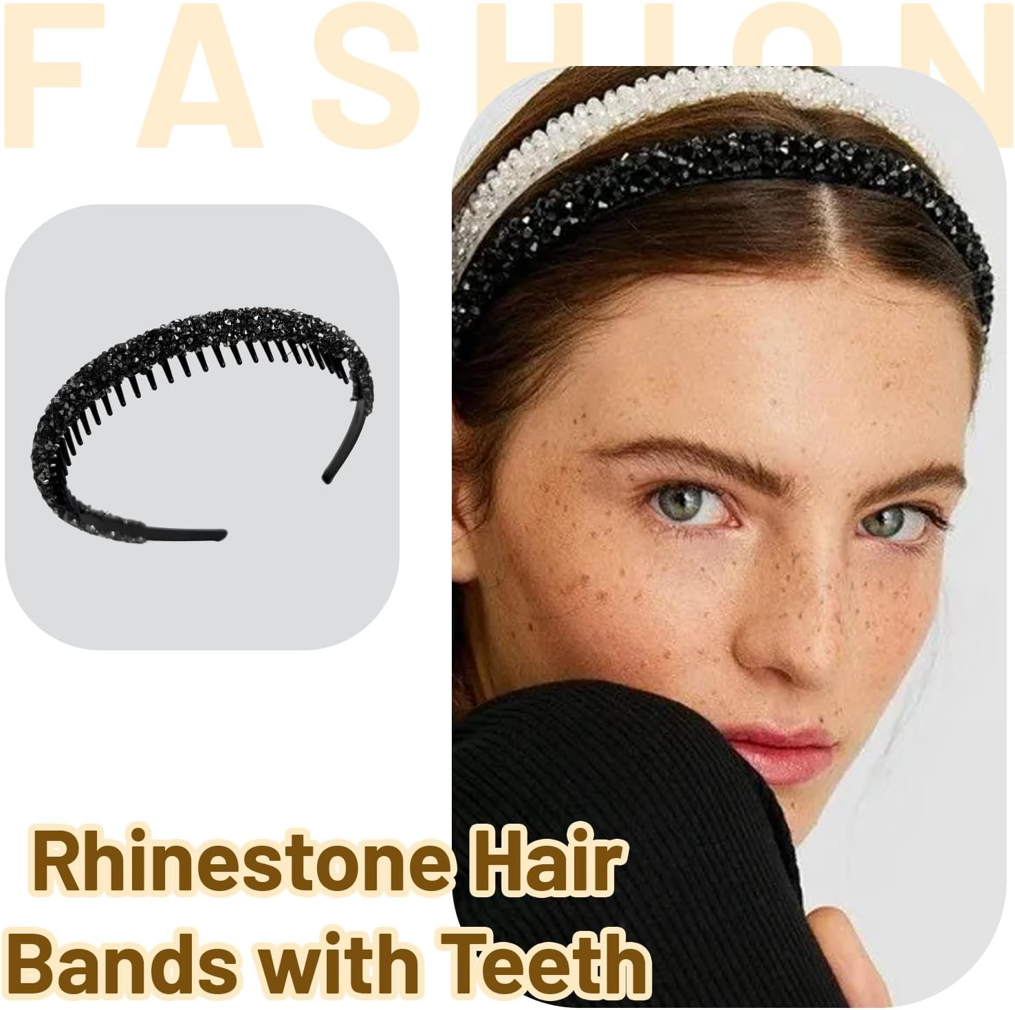 Pack of 8 Women'S Headbands, Headbands, Women'S Hairband, Elegant, Non-Slip Headbands, Comb Hair Bands Made of Crystal, Glittering Hair Bands for Women