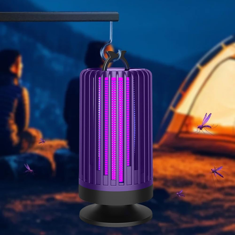 Timevringl Purple Liaht Mosquito Killer Lamp, High-Performance 3000V, USB Charging Indoor and Outdoor Multifunctional Mosquito Killer Lamp, Insect Trap (Purple) image number 4