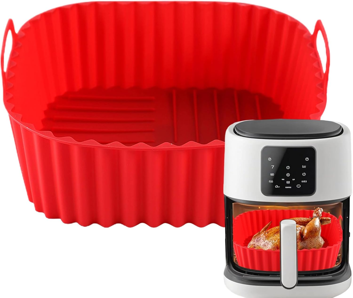 Reusable Air Fryer Liners | Square Air Fryer Basket - Kitchen Cookware Non-Stick Baking Tray for Cooking Grilling Roasting Indoor Outdoor Home Apartment Family Camping Cake