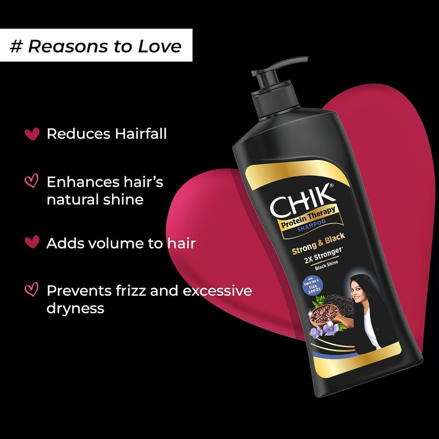 Chik Thick & Glossy Black Shampoo, 340Ml image number 4