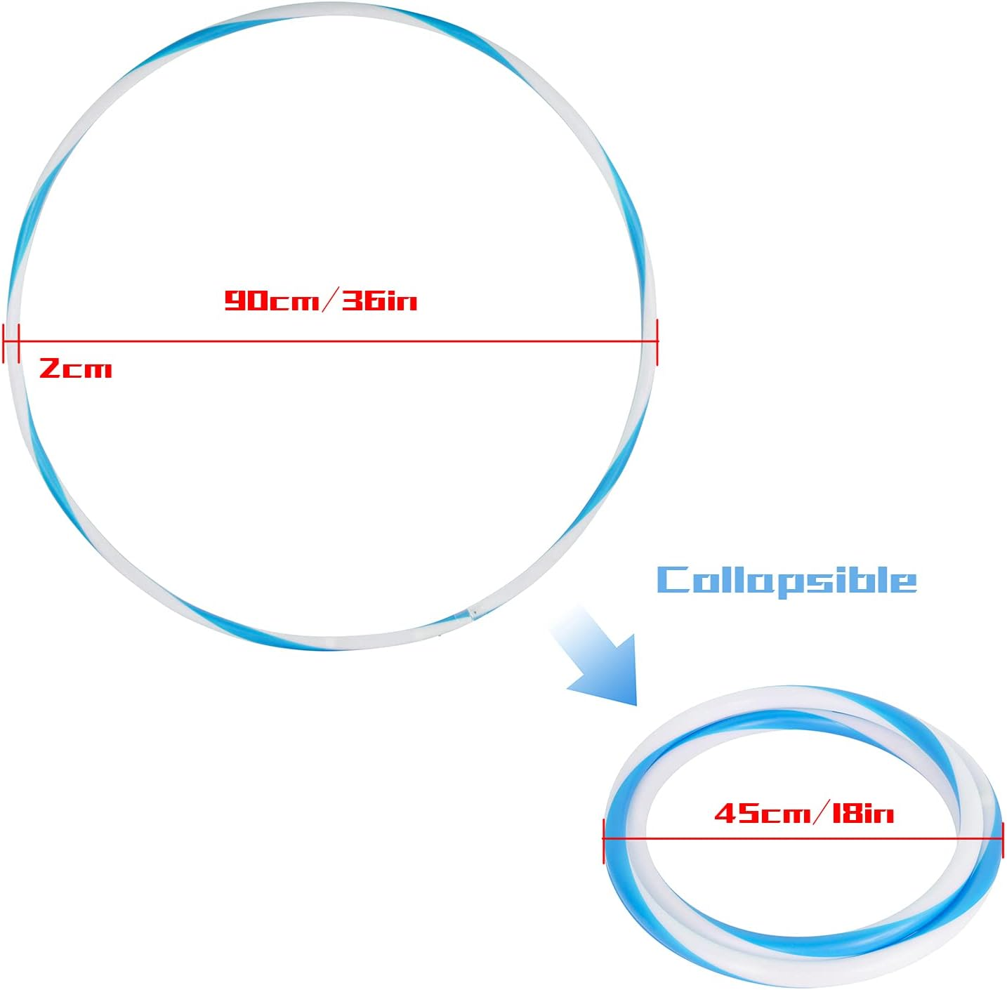 LED Hula Hoop for Adults Children from 6 Years 10 Colours Strobing Change Fitness Dance Exercise Weight Loss Glow Brightening Multiple image number 1