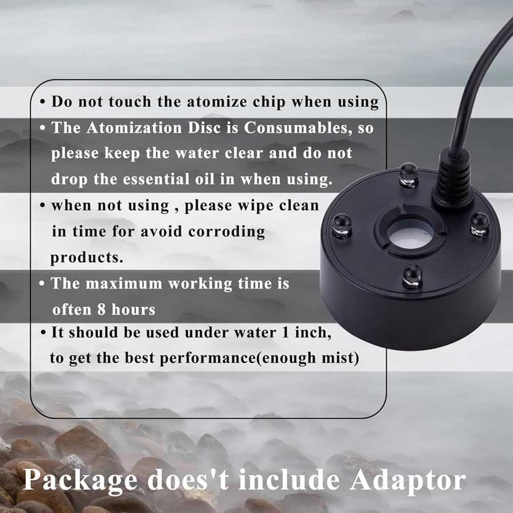 Synpinya Mist Maker, USB Port 4 Color LED Lights Mini Mister Fog Machine, Indoor Fountain Garden Pond Water Fogger Atomizer Black image number 3