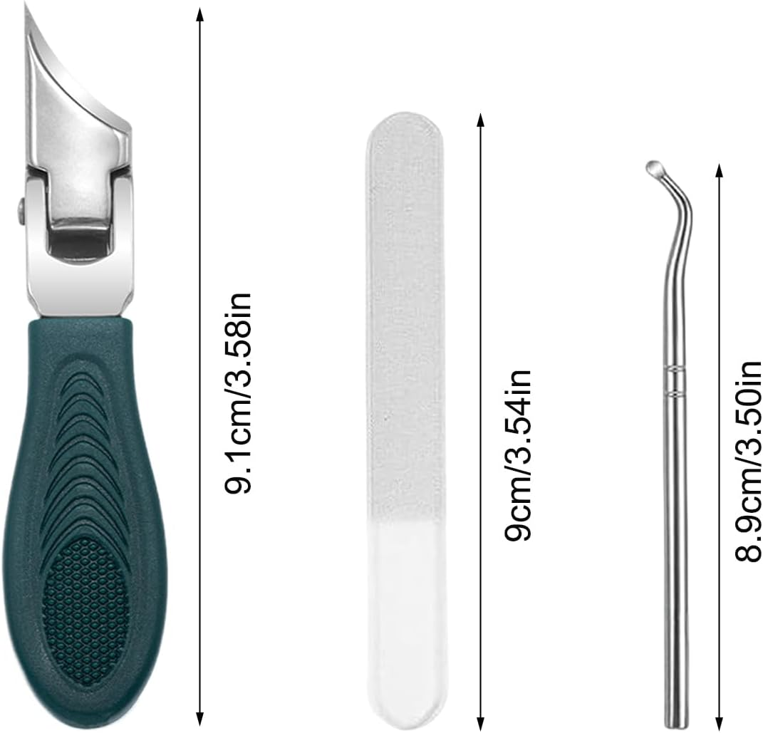 TQEBWUS Slanted Nail Clipper, Stainless Steel Eagle Beak Beveled Nail Clipper, Anti-Splash Ingrown Toenail Cutter, Long Handle Precision Fingernail Clipping Tool for Women Men Elderly Care image number 3