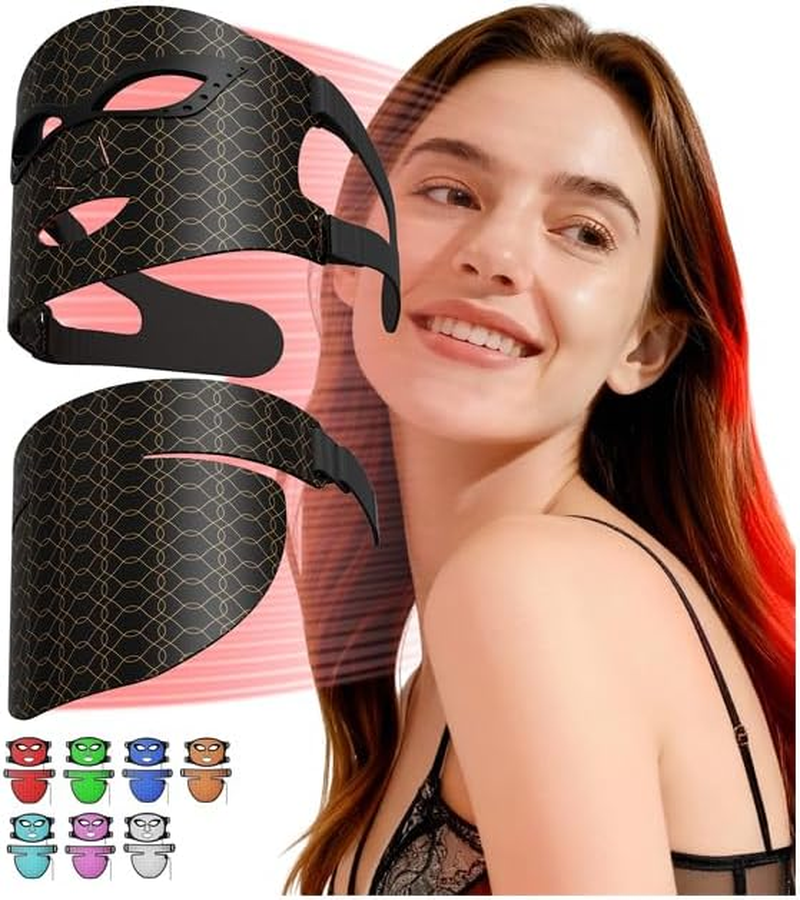 Red Light Therapy Face Mask for Face & Neck &ndash; 8 Light Modes with 850Nm NIR Infrared, 7-Color Beauty Light, Rechargeable Led Face Mask for Anti-Aging, Skin Firming & Radiant Glow at Home image number 3
