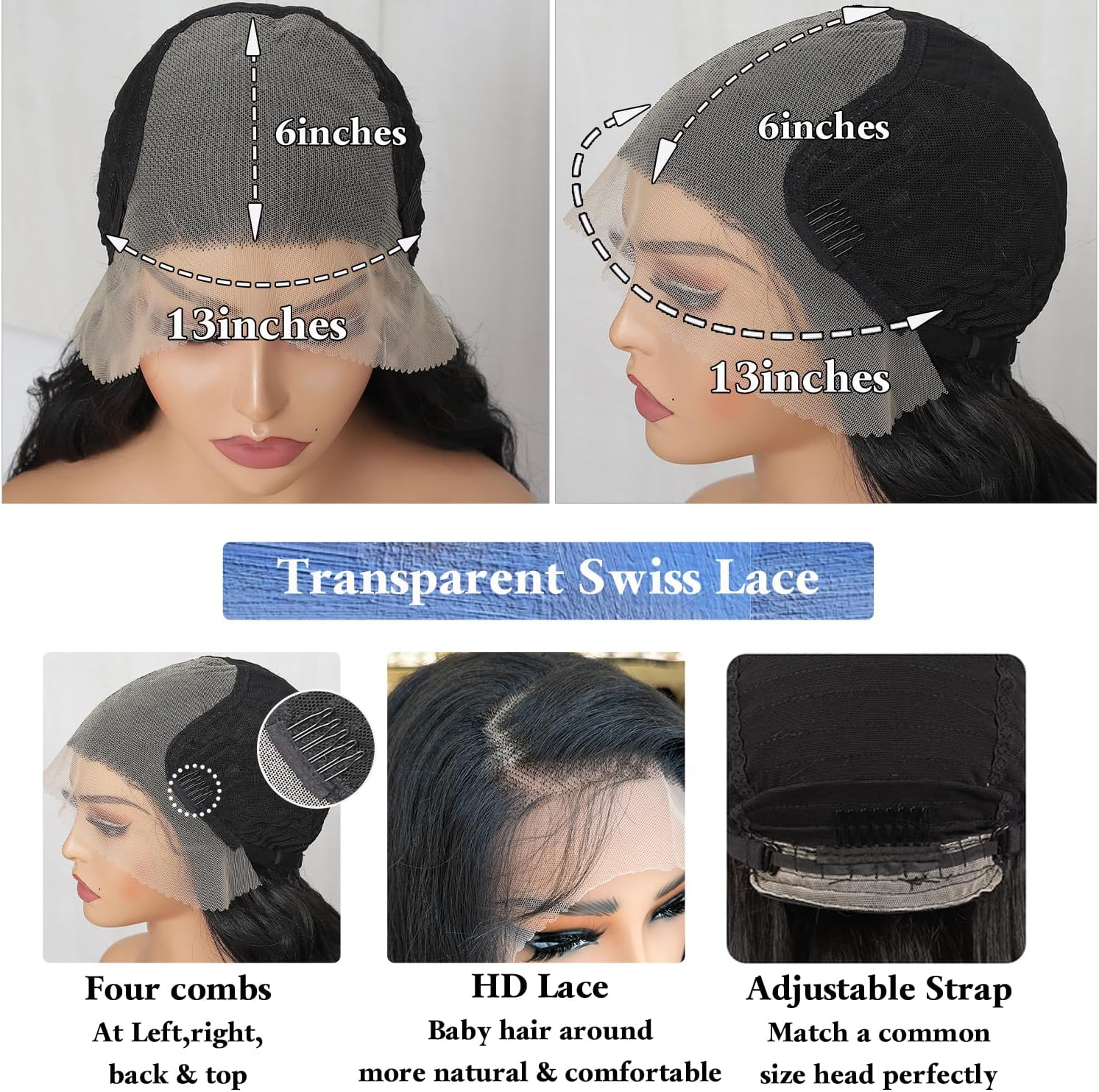 Synthetic Brown Lace Wigs 18 Inches Short Square 13 X 6 Lace Front with Free Parting Pre-Plucked Wavy Wigs for Women image number 2