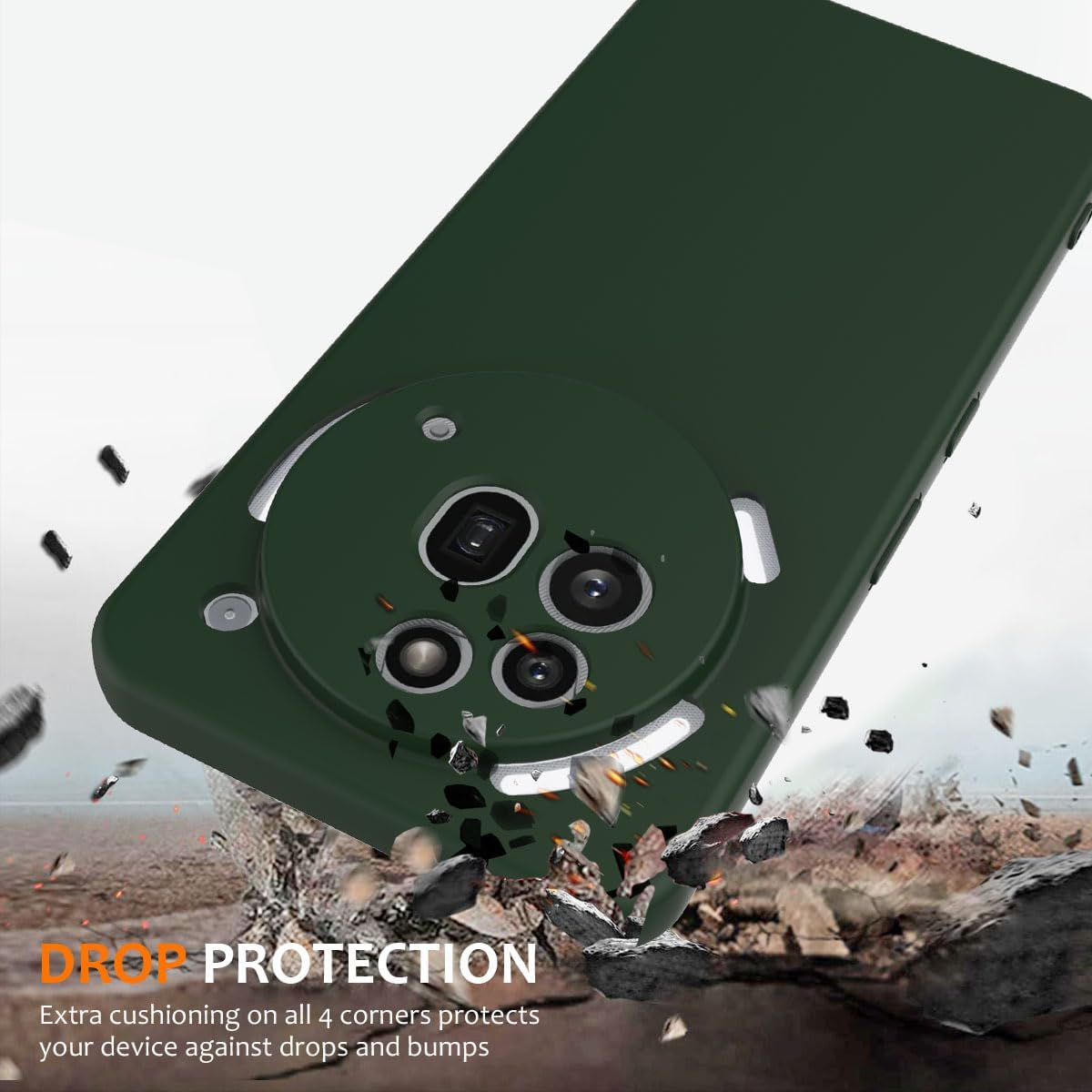 BRAND SET Case for Nothing Phone 3A Pro, Magnetic Silicone Case, Shockproof and Scratch-Resistant, Mobile Phone Case with Microfibre Lining for Nothing Phone 3A Pro Case (Dark Green) image number 2