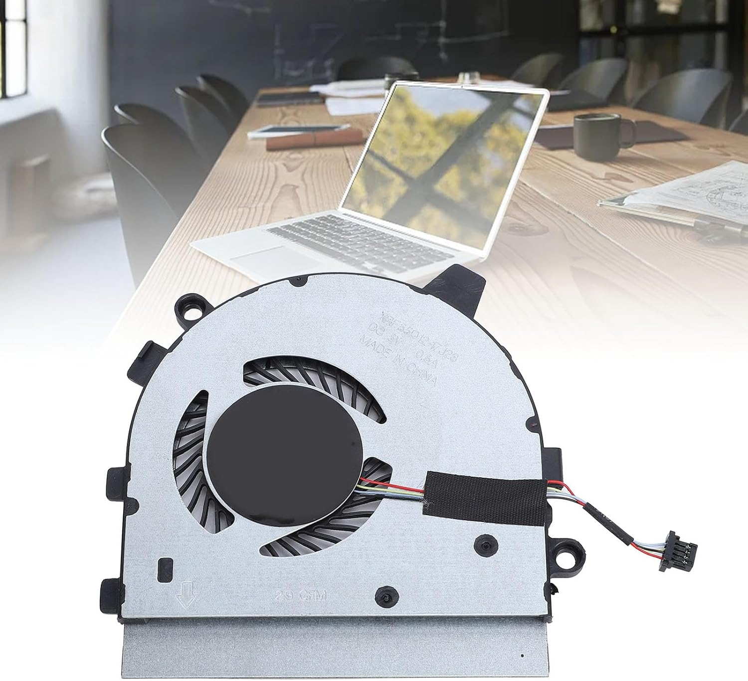 Replacement CPU Cooling Fan for 13 7390 P113G001 2 in 1 Laptop, 4 Pin Power Connector Aluminum Alloy CPU Cooler Fan with Repair Kit, Enhanced Cooling Function image number 2