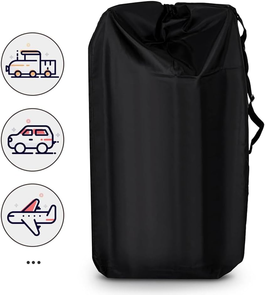 Gate Check Baby Stroller Bag Backpack,Baby Car Seat Travel Bag,Baby Car Seat Dust Cover，Car Seat Travel Bag with Backpack Straps,Baby Stroller Bag Backpack for Airplane Travel,Foldable image number 2
