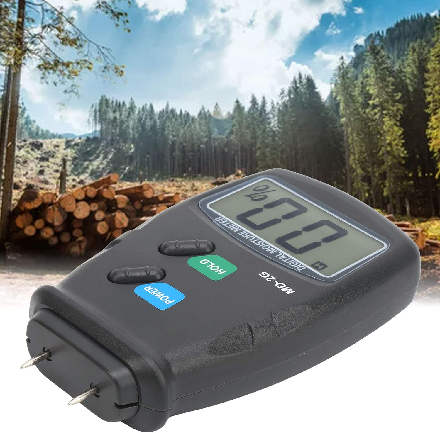 Viagasafamido Wood Moisturizer, Digital Tester with 5% -40% Measuring Range, ABS Material, Simple Operation for the Chemical Industry, Building Materials and More image number 1