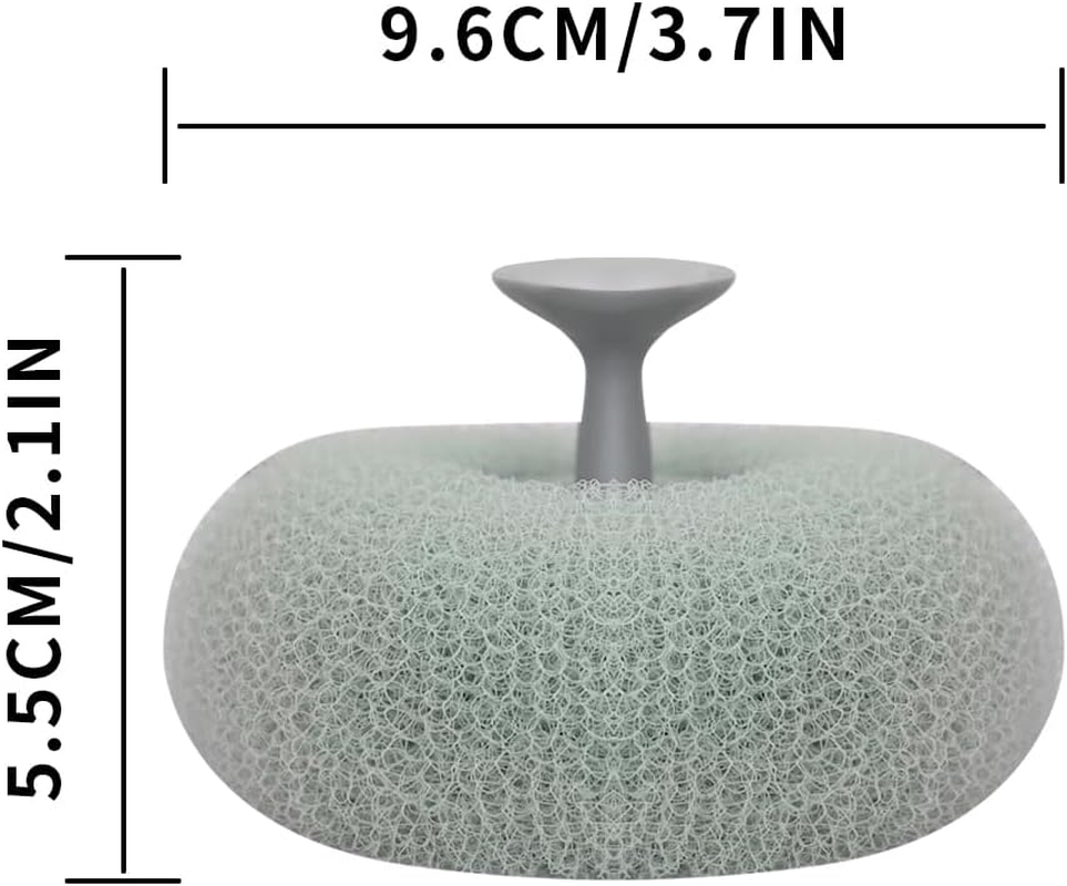 2Pcs Bath Sponge Brush with Suction Cup ，Shower Loofah Sponge Bath Mesh Ball for Clean Body Exfoliation image number 5