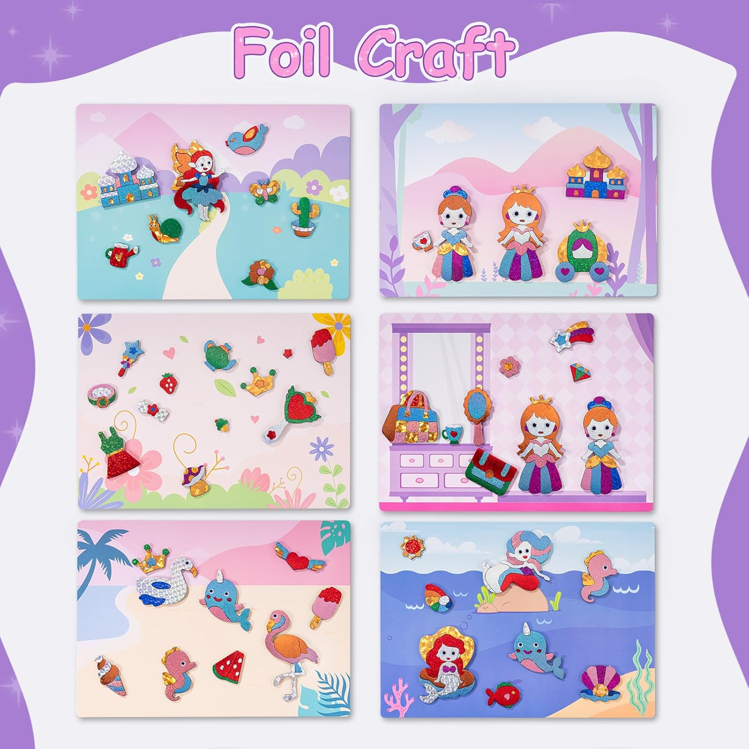 Foil Art Kit for Kids - DIY Creative Activity - DIY Arts and Crafts for Girls, Craft Kits & Supplies image number 2