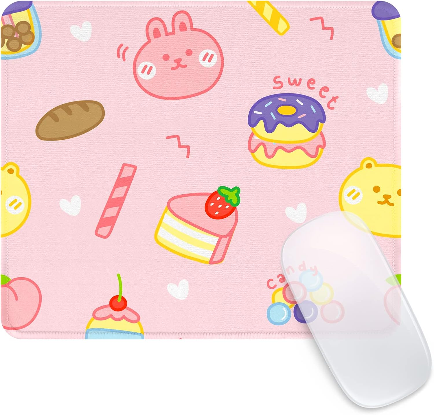 Ksriylm Mouse Pad,Cute Colorful Flowers Mouse Pad,Mouse Mat Square Waterproof Mouse Pad Non-Slip Rubber Base Mouse Pads for Office Laptop, 9.5"X7.8"X0.12" Inch