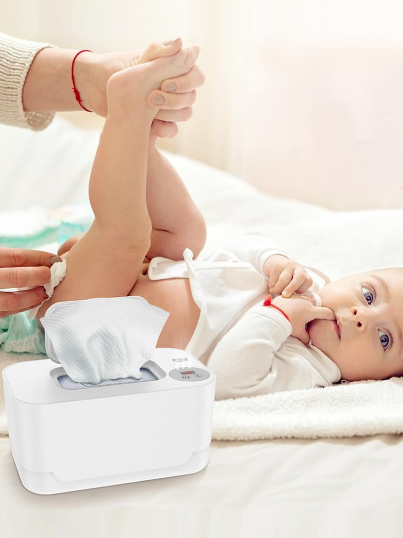 Baby Wipe Warmer with LED Light 40-55&deg;C Adjustable Baby Wipe Warmer Dispenser Portable Wipe Heater Warmer USB Powered Wet Wipes Warmer Diaper Wipe Warmer Keeps Wipes Warm and Moist for Baby Nursery Po image number 4