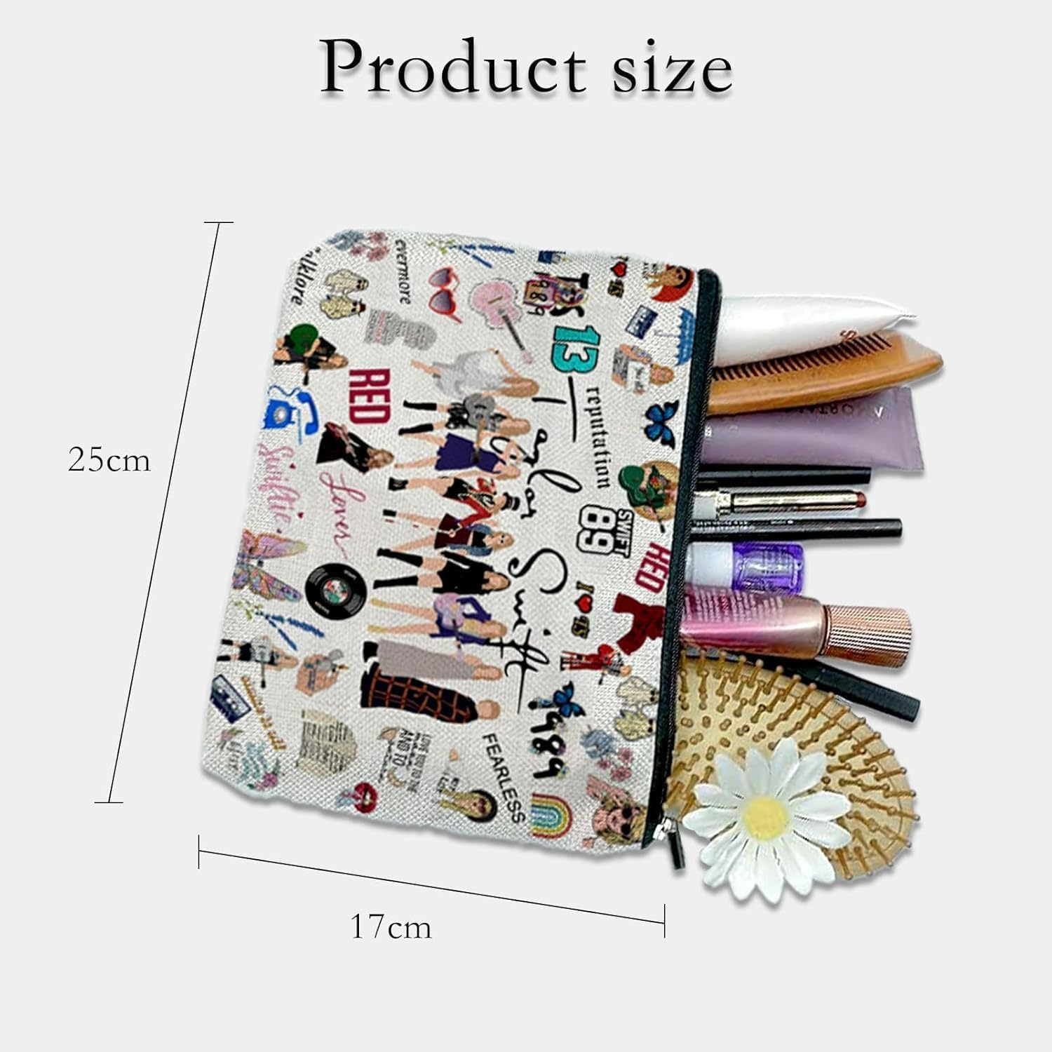 Singer Tour Gift Music Lover Makeup Bag， Pop Star Musician Merch Cosmetic Bag，Singer Version Gift Album Name Cosmetic Bag ，Music Lover Gift Canvas Makeup Bag ，Singer'S Merchandise for Fans (1) image number 4