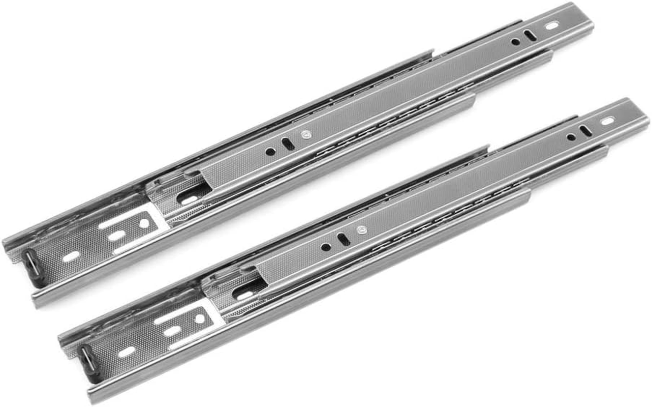 Drawer Slides, URBEST 8 Inch Full Extension 3 Section Ball Bearing Side Mounted Drawer Slider for Cabinet Kitchen image number 2