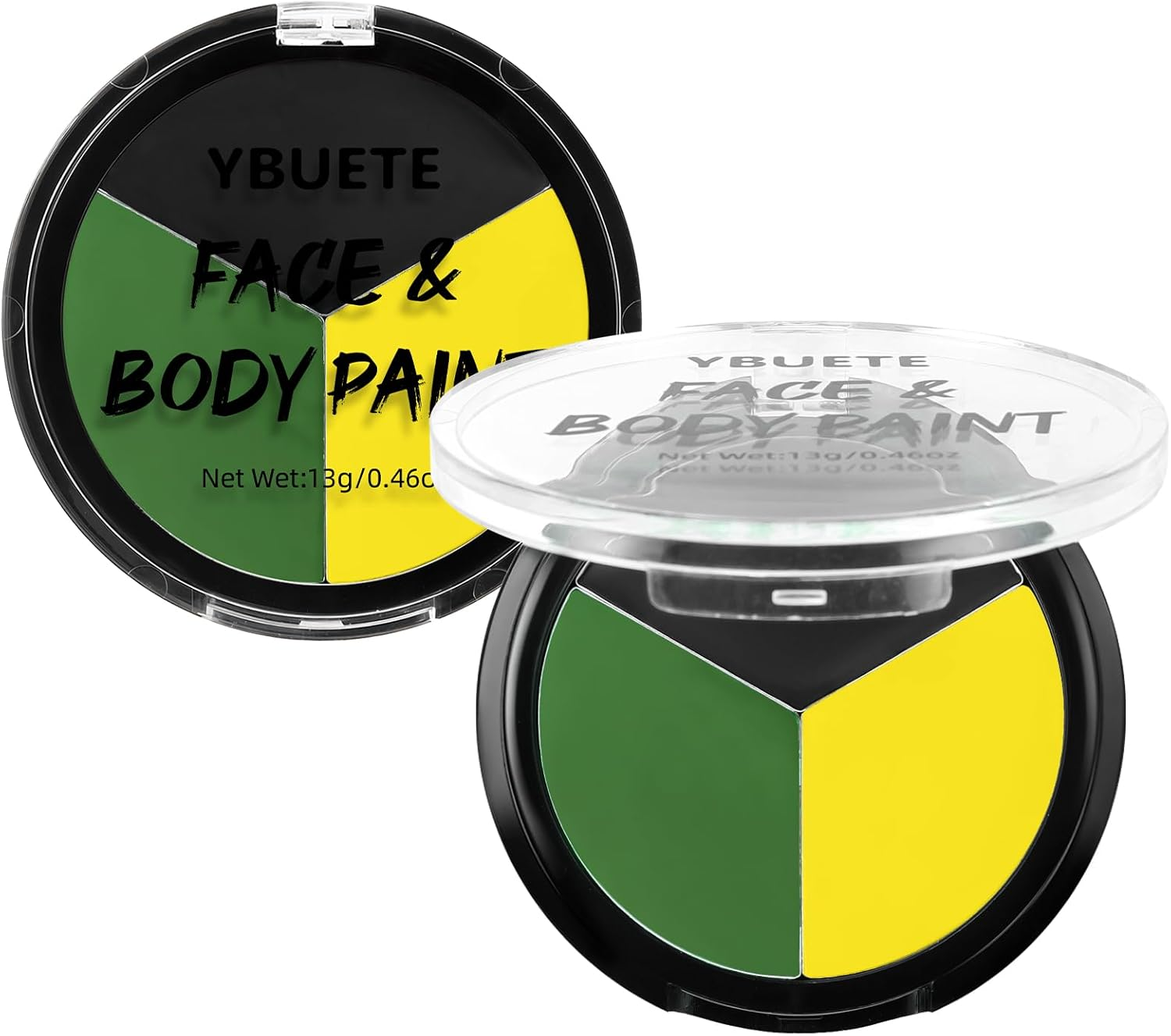 YBUETE Gray Black White Body Paint Palette, Oil-Based Waterproof Face Painting Cream for Halloween Cosplay SFX Makeup Skeleton Ghost & Mime Looks, Non-Toxic Face Paint for Adult Cosplay Stage Shows