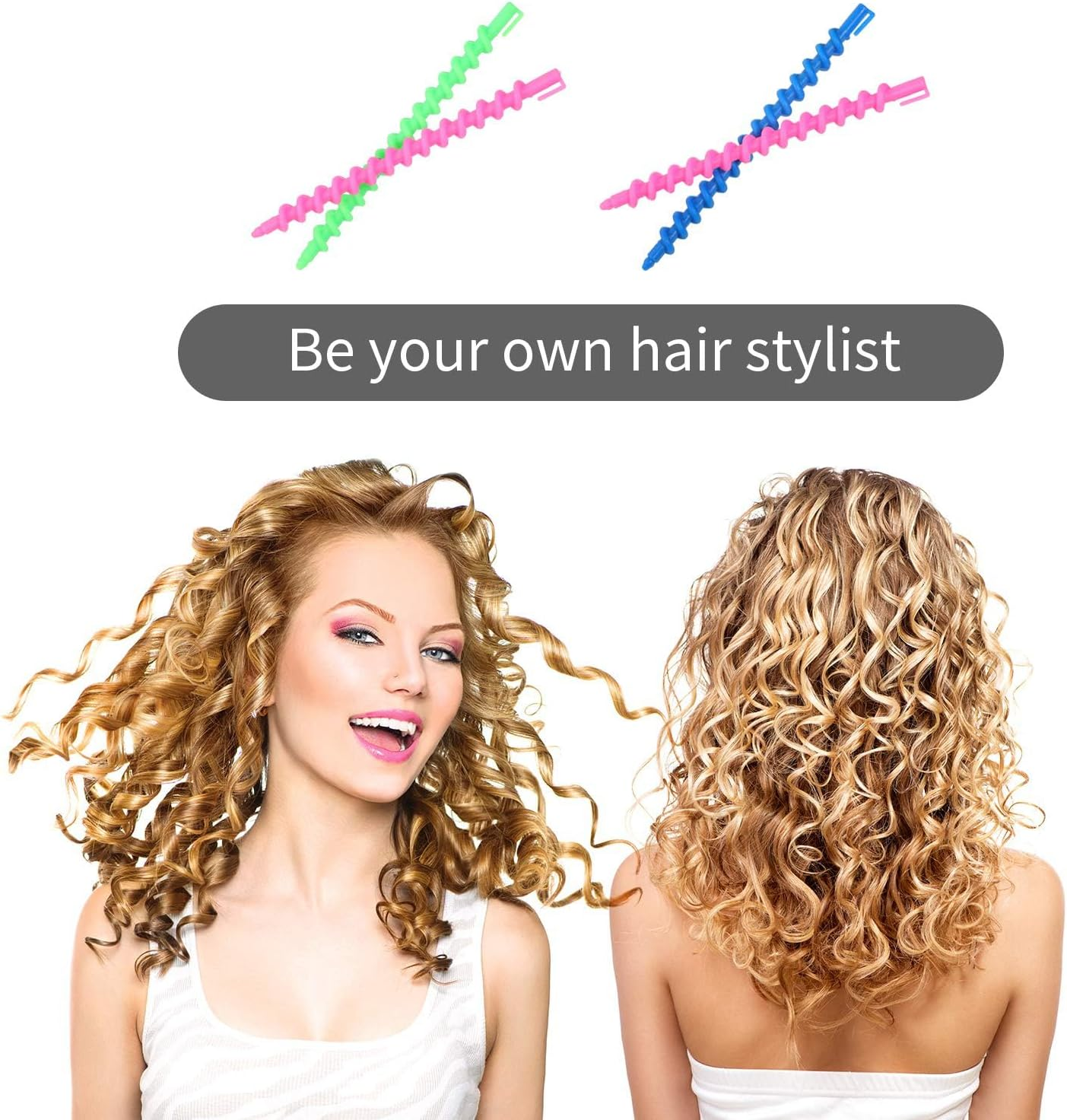 LALOCAPEYO 30 PCS Spiral Hair Perm Rods Set Self Grip Rollers Tools Curly Hair Tool Multi Functional Curler Hair Curling Rollers Spiral Perm Rods Hair Tool (S) image number 3