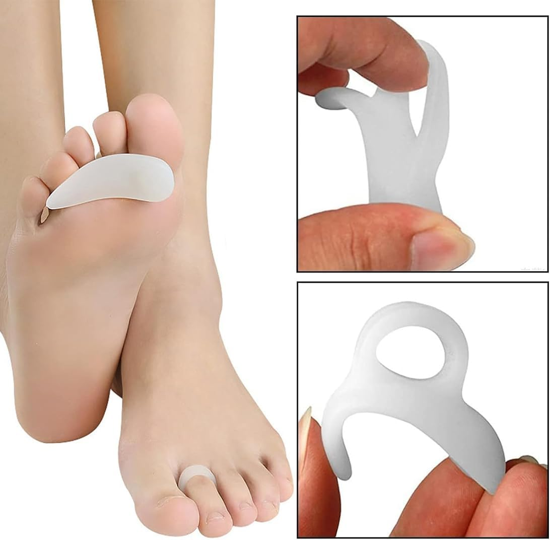 Bangbobi Hammer Toe Pads, Correctors, 4 Pairs, Silicone Toe Pads, Hammer Toe Correction Splint, against Pain and Friction, Washable and Reusable