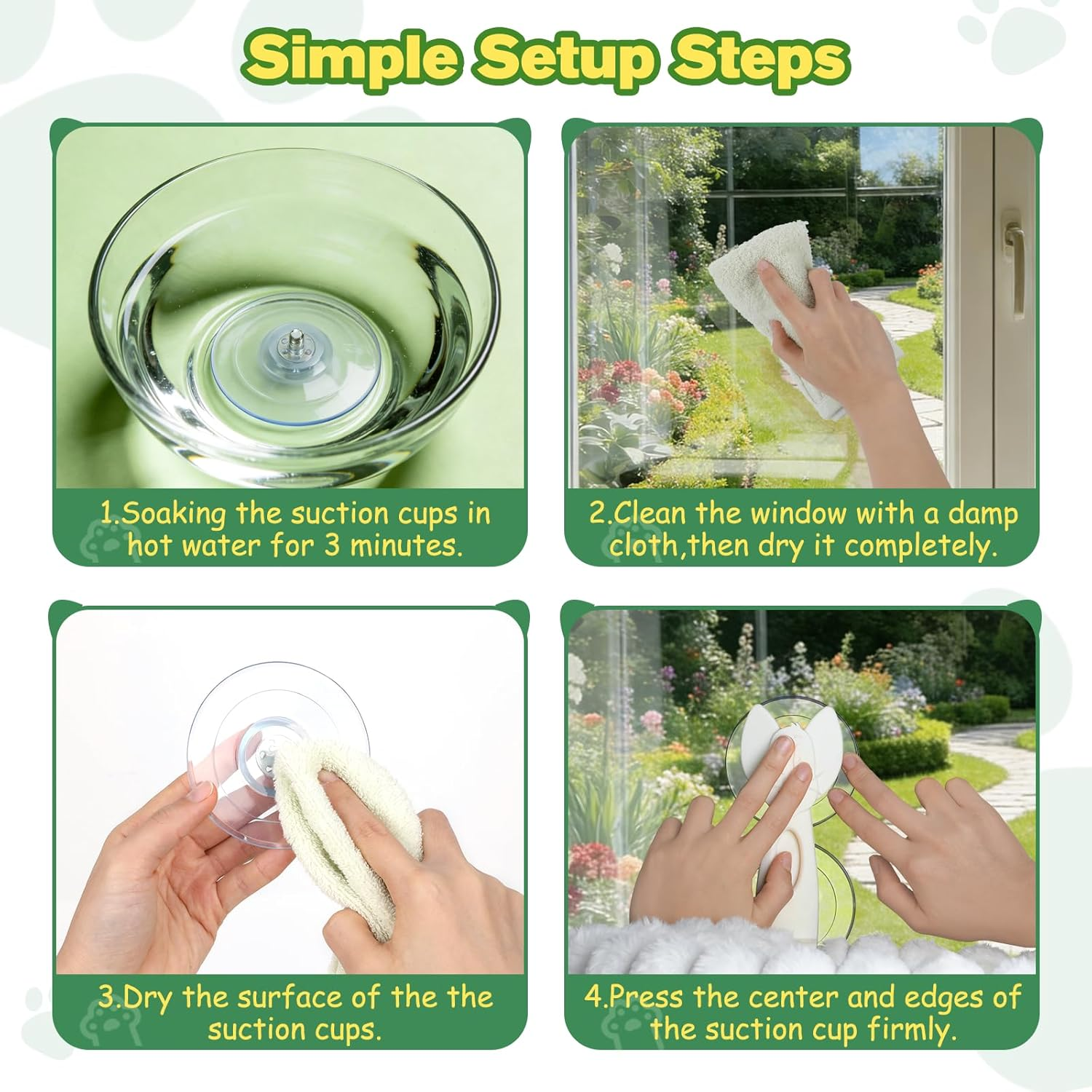 Euqvunn Cordless Cat Window Bed - 33LBS Weight Capacity with Dual-Side Washable Cushion, Foldable Cat Hammock for Indoor Cats, Ideal for Sunbathing, Napping & Bird Watching image number 5