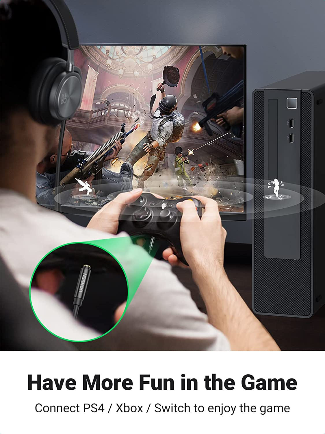 UGREEN Headset Splitter Headphone image number 3