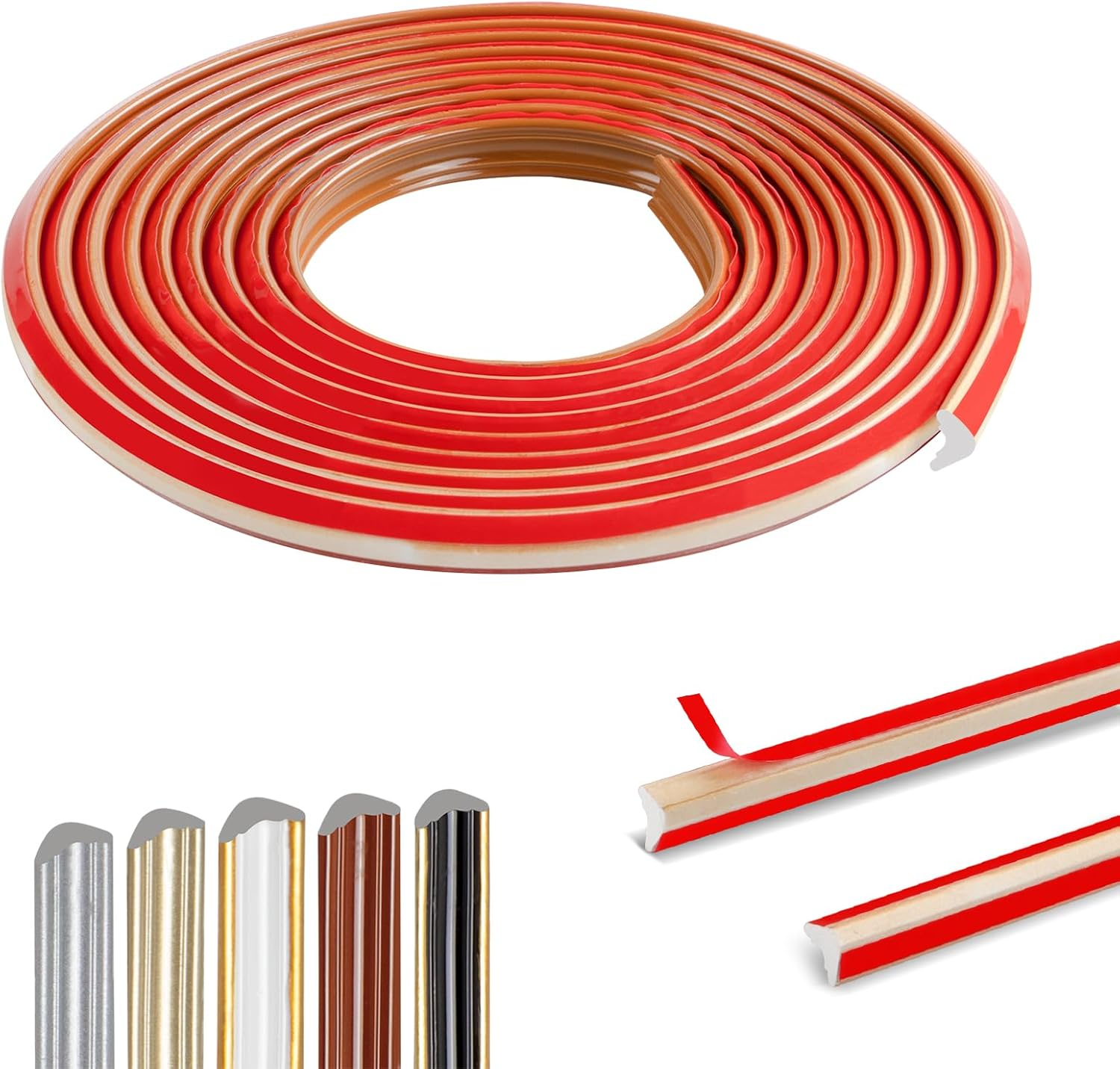 300Cm Flexible Moulding Trim Adhesive,Pvc Coving for Ceilings Waterproof,Corner Trim，Self Adhesive Trim for Wall，Edge Corner，Windows Door Mirror Frame and Border Edge(12 X 9Mm / Champagne Gold)