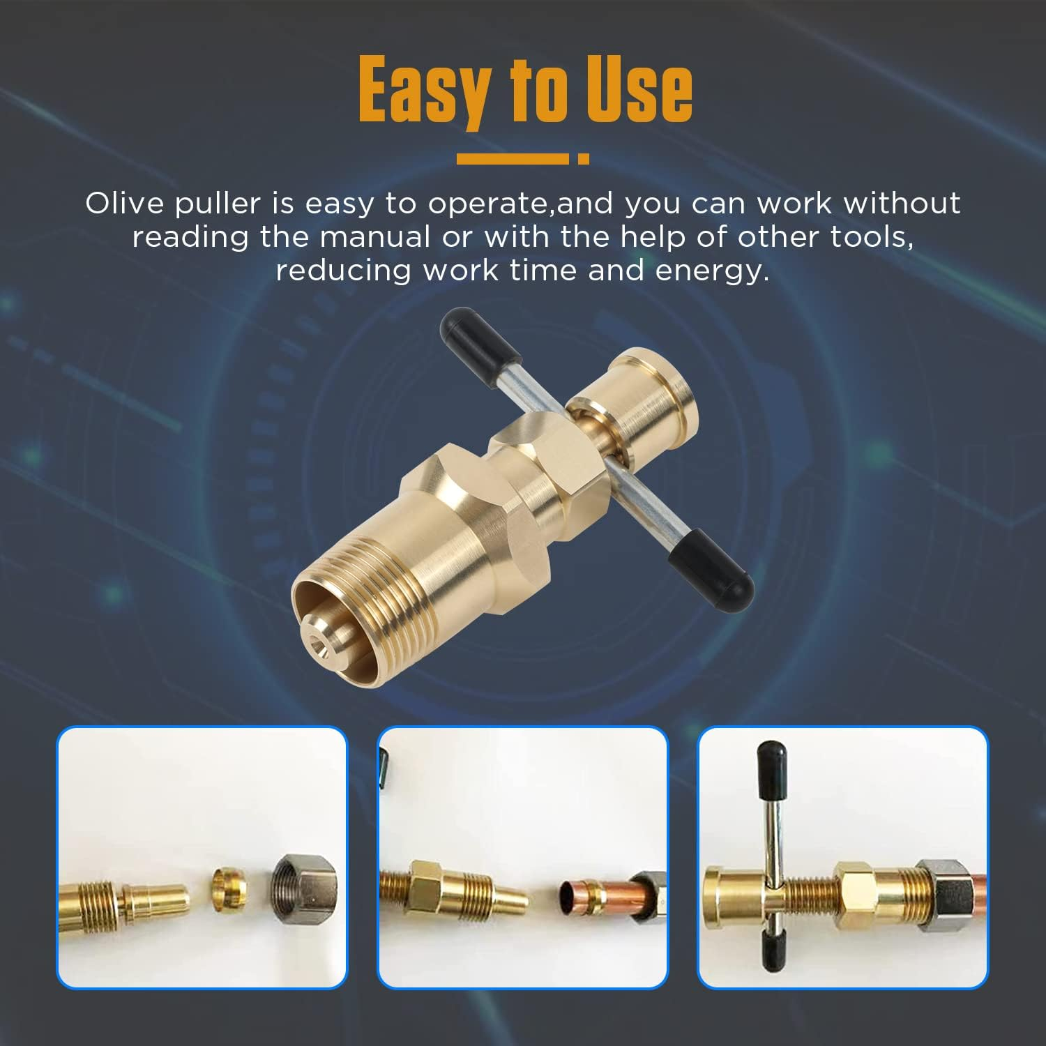 VKALTUL Pipe Olive Remover Puller Tool Easy Removal without Damage, Olive Puller Ferrule Puller, Compression Sleeve Puller Suitable for Brass Olive Pipes with Diameters of 1/2In & 3/4In image number 4
