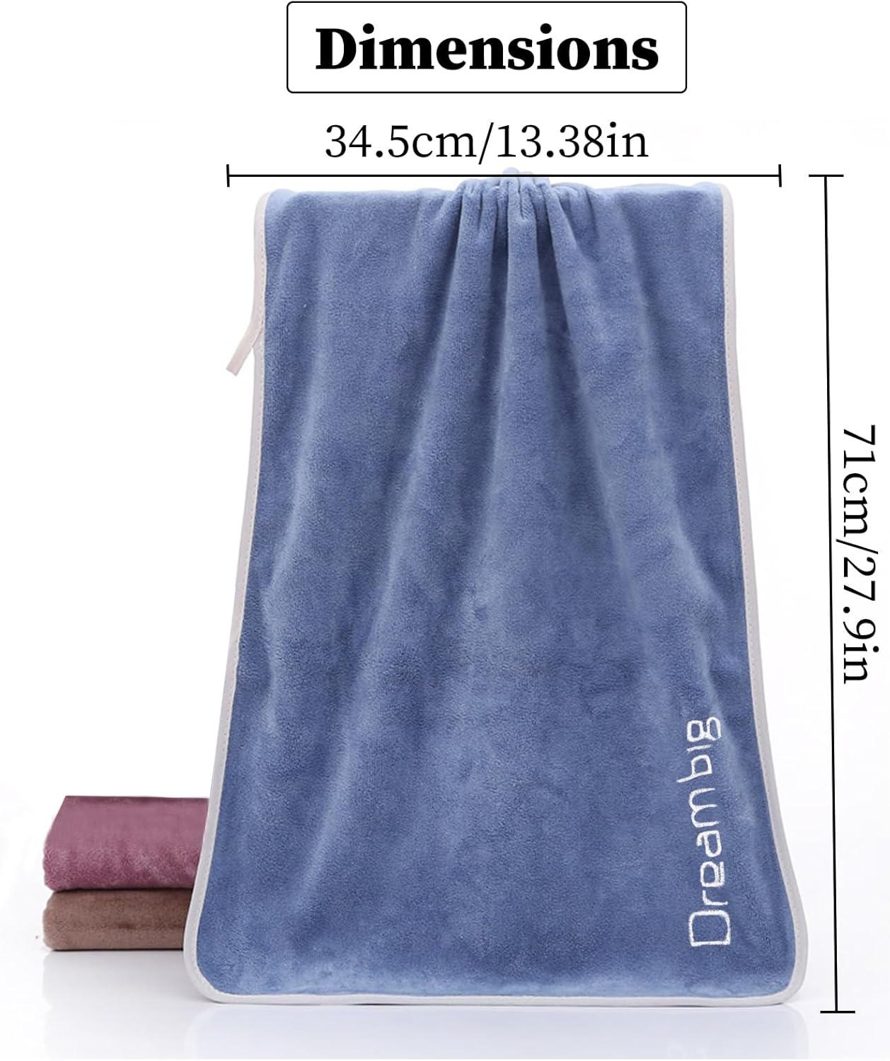 3 Pcs Microfibre Fitness Towel Set, Quick Drying and Absorbent, Compact, Microfibre Towel, Training Sweat Sports Towels, Camping Bath Towel, Beach Towel and Travel Towel, 35 X 75 Cm image number 6