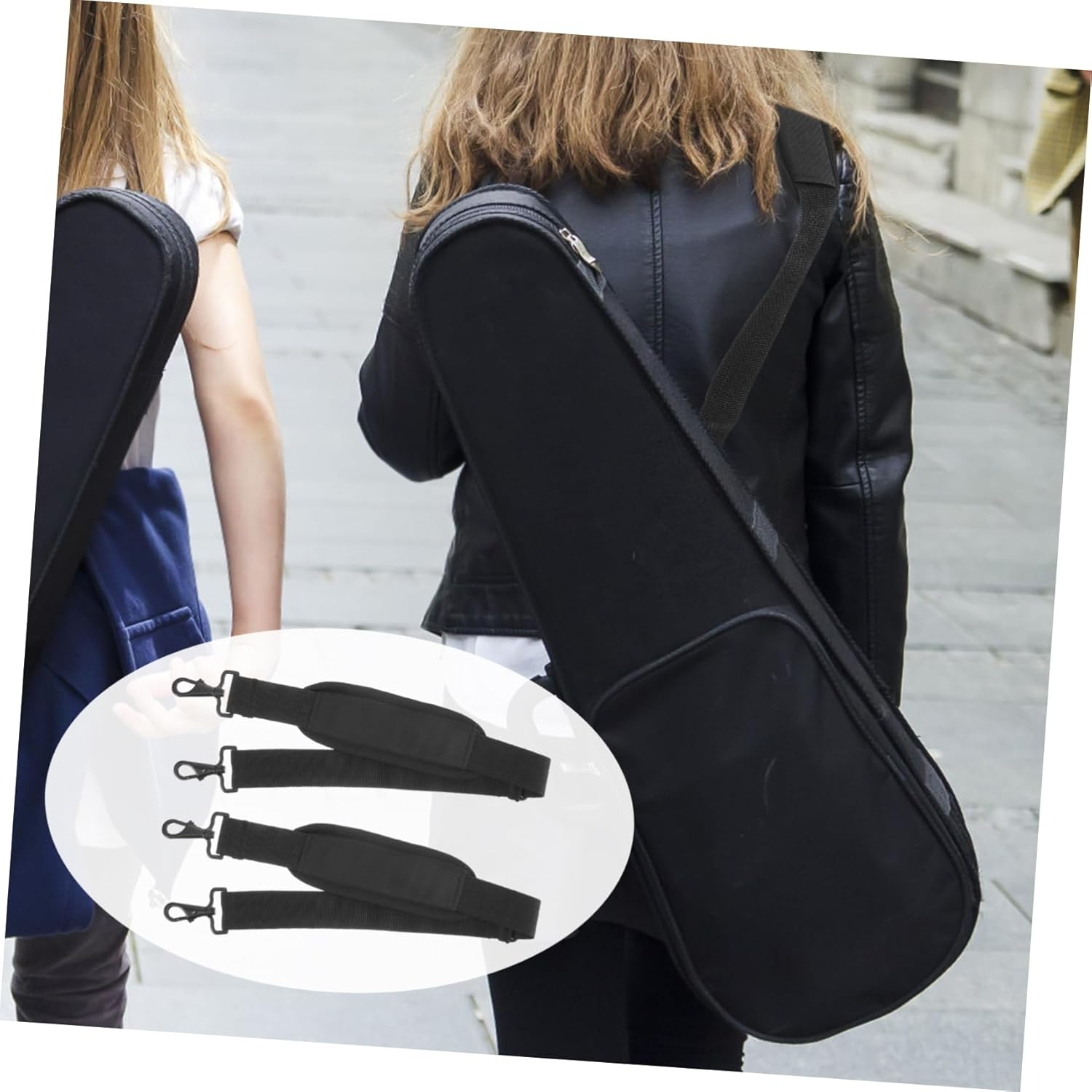 Totority 2Pcs Backpack Straps Replacement Webbing Straps with Buckles Bags Carry Duffle Bag Violin Backpack Straps Bam Violin Case Straps Messenger Suitcase Belt Violin Bag Kit Canvas Black image number 3