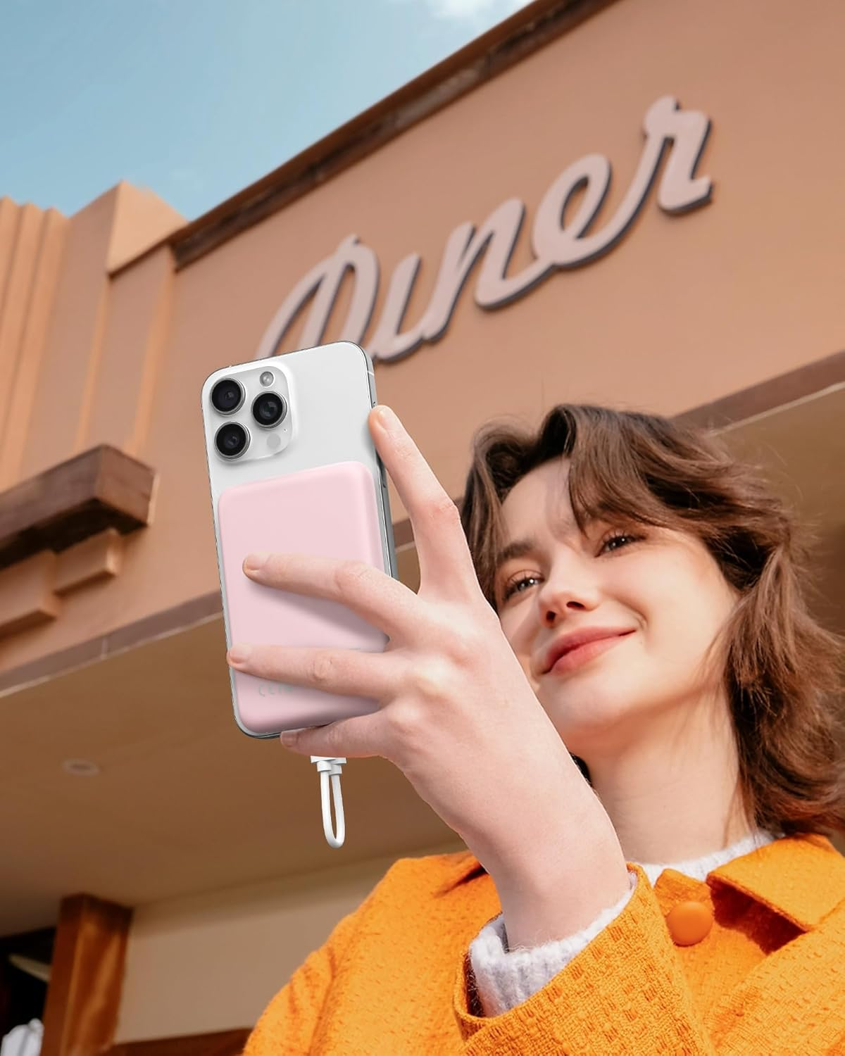 QECVEC Mag-Safe Power Bank - 10000Mah Magnetic Portable Charger with 15W Wireless Fast Charging & 20W PD Wired Charging, Compatible for Iphone 12/13/14/15/16 Series. (Pink) image number 1