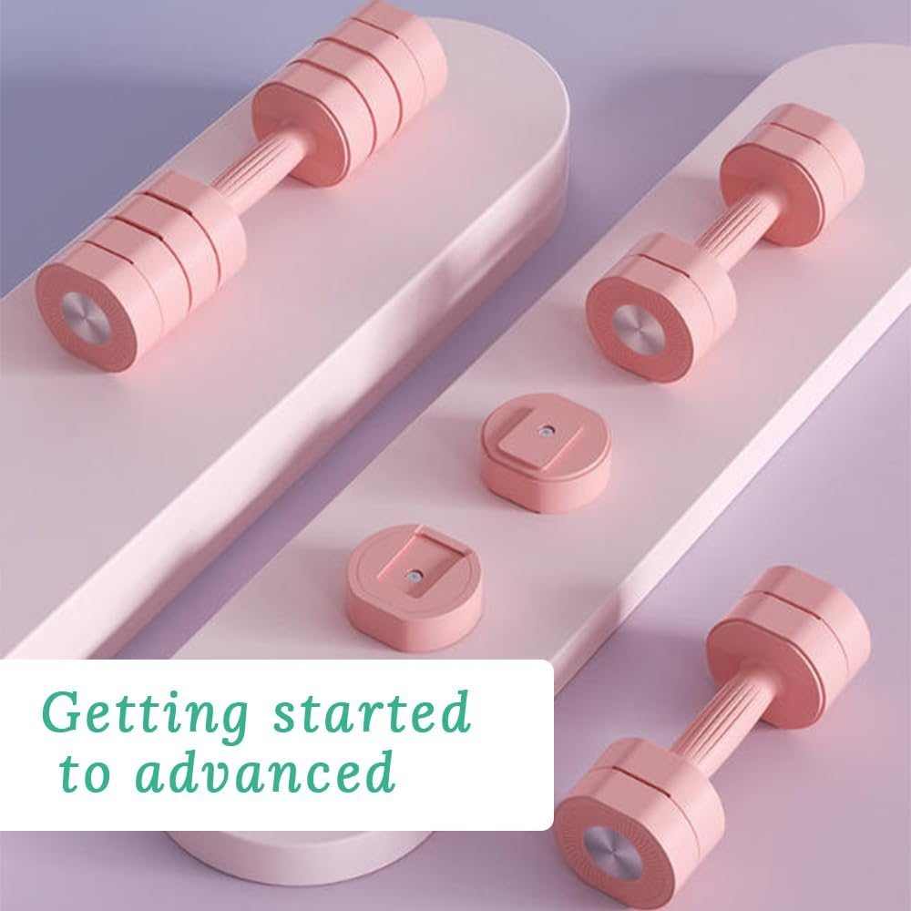 Adjustable Dumbbells Set,4 in 1 Hand Weights Set,Quick-Change Disc,With TPU Soft Rubber Handle,For Women & Men,Home Gym Exercise Workout Strength Training Equipments - Black image number 4