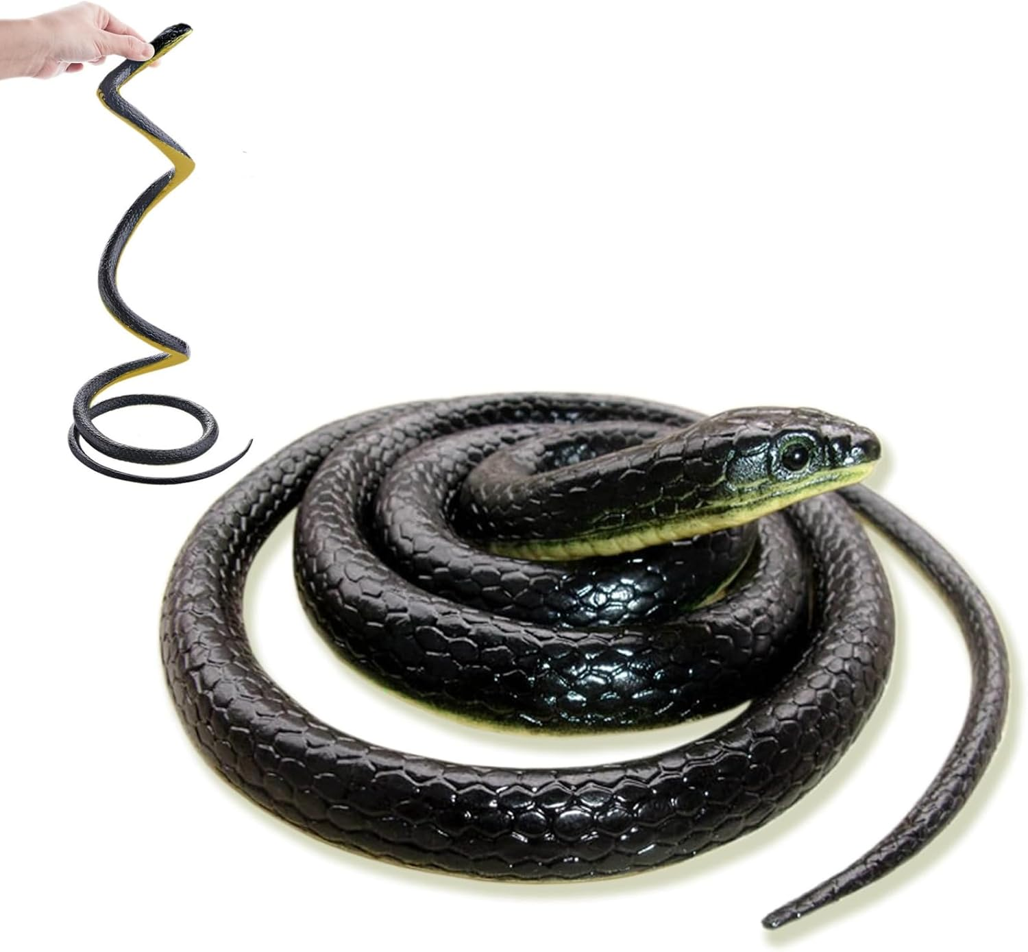 Realistic Rubber Snake Toy, 125Cm Long, Lifelike Garden Prop, Versatile Prank Tool for Parties and Festive Fun image number 1
