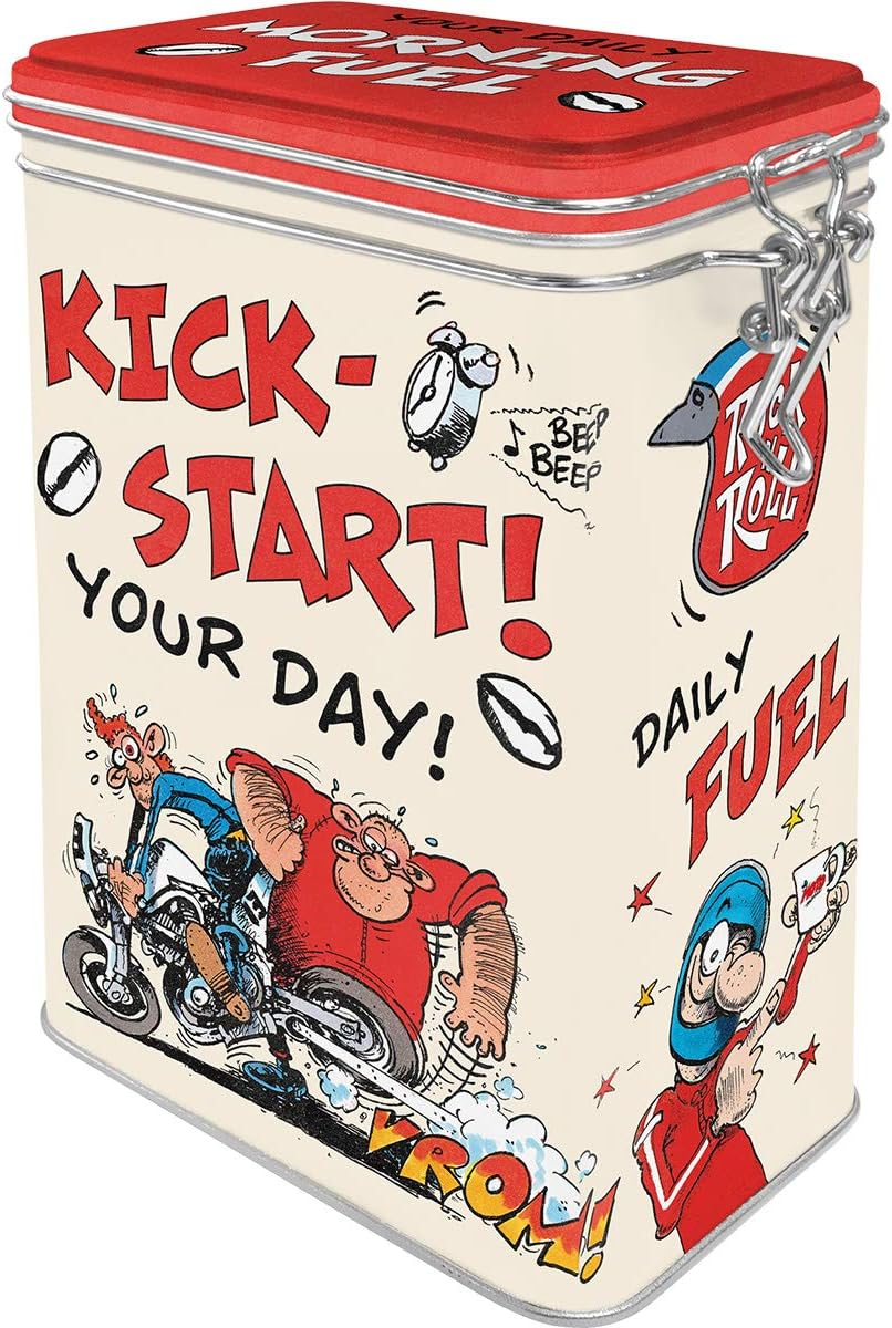 Nostalgic-Art Motomania &ndash; Kick-Start &ndash; Gift Idea for Motorcyclists, Tin with Aroma Lid, Vintage Design, 1.3 L image number 1