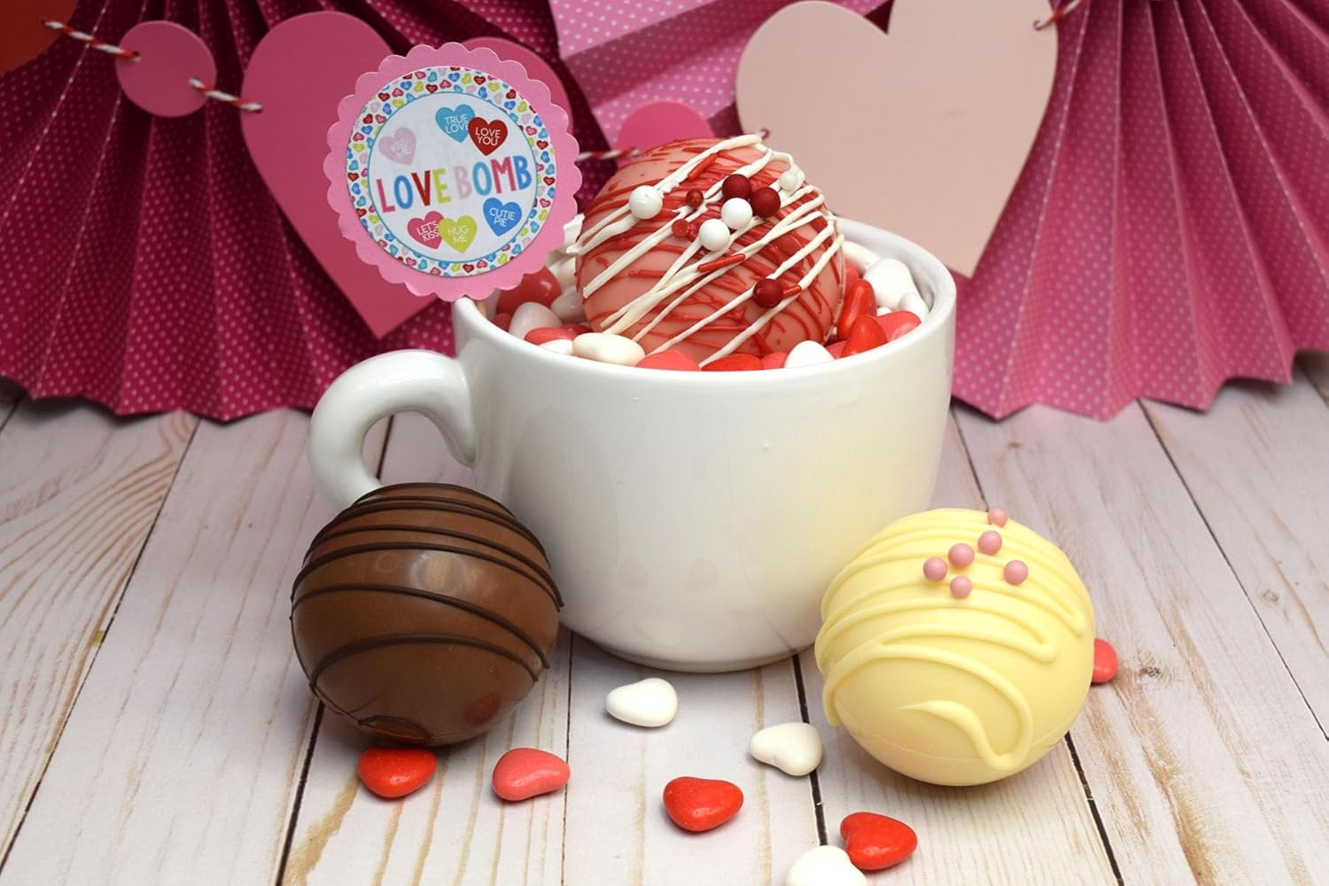 Love Bomb Candy Heart Themed Hot Cocoa Bomb Sticker Labels for Valentine'S Day, Total of 40 2" Circle Stickers (20 Sets of 2) by Amandacreation image number 5