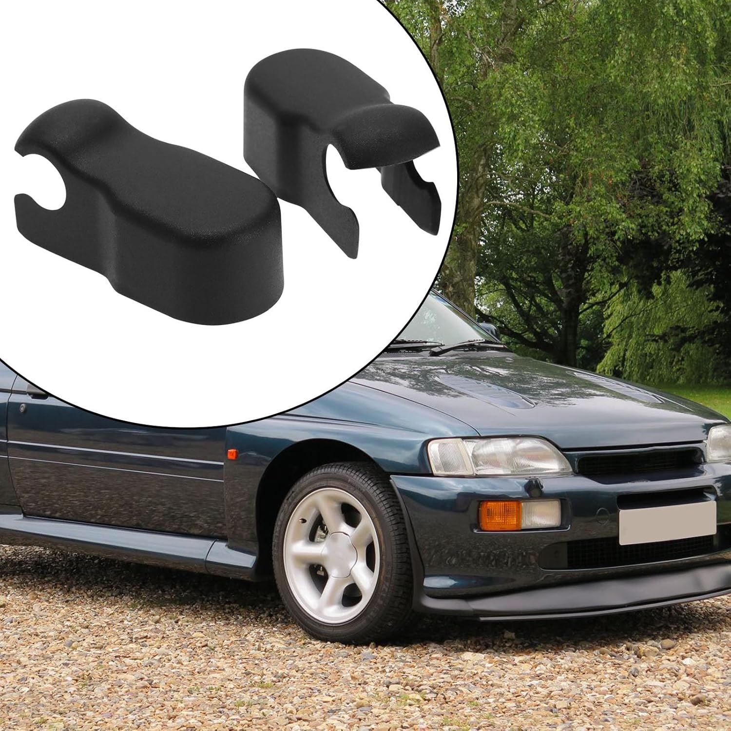 2 Pcs Car Rear Windshield Wiper Arm Cover Cap 3L2Z-17C526-AA Compatible with Ford Explorer Escort Compatible with Aviator Wiper Blade Arm Nut Cap Bolt Rocker Cover Automotive Replacement Parts image number 2