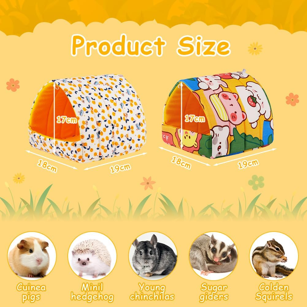 HOTUT Guinea Pig Bed,2Pcs Cave Cozy Hamster Small Animal Beds Hideout,Warm Guinea Pig House,Washable Small Animal House Cage Accessories for Chinchillas,Hamsters,Dwarf Rabbits image number 5